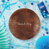 Bruin Western nepleer Papieren Bordje (Feest)