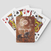 Bruin Western Paard Cowgirl Floral Dream Catcher Pokerkaarten (Achterkant)