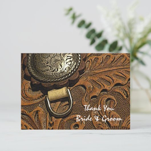 Bruin Western zadelland Weddenschap Dank je wel Bedankkaart (Staand voorkant)