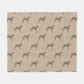Bruin whippet-dog patroon zachte fleszak fleece deken (Voorkant (Horizontaal))