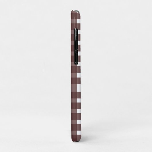 Bruin White Gingham, gepersonaliseerd Case-Mate iPhone Case (Achterkant/links)