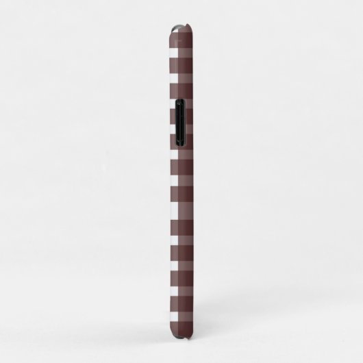 Bruin White Gingham, gepersonaliseerd Case-Mate iPhone Case (Achterkant/rechts)