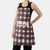 Bruin White Gingham, gepersonaliseerd Schort (Insitu)