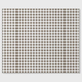 Bruin White Gingham Pattern Cadeaupapier (Vlak)