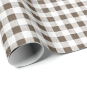 Bruin White Gingham Pattern Cadeaupapier (Rol Hoek)