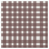 Bruin White Gingham Pattern Stof (Close Up)