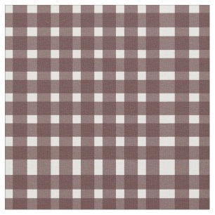 Bruin White Gingham Pattern Stof