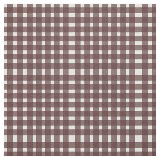 Bruin White Gingham Pattern Stof (Swatch)