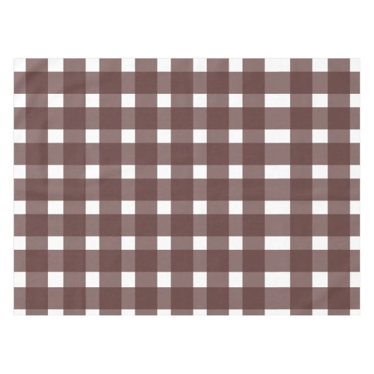Bruin White Gingham Pattern Tafelkleed (Voorkant (Horizontaal))