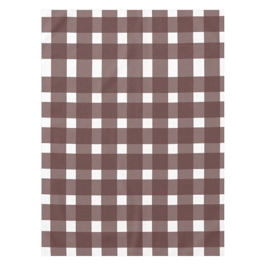 Bruin White Gingham Pattern Tafelkleed (Voorkant)