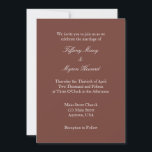 Bruin White Plain Simple Wedding Invitation Kaart<br><div class="desc">Papieren producten van hoge kwaliteit,  perfect voor elke gelegenheid.</div>
