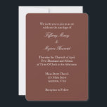 Bruin White Plain Simple Wedding Invitation Kaart<br><div class="desc">Papieren producten van hoge kwaliteit,  perfect voor elke gelegenheid.</div>