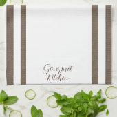 Bruin White Stripe Kitchen Hand Towel Gourmet Theedoek (Gevouwen)