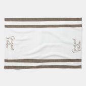 Bruin White Stripe Kitchen Hand Towel Gourmet Theedoek (Horizontaal)