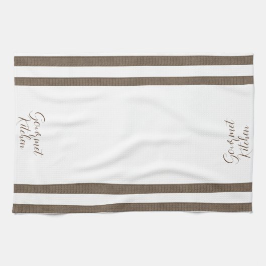 Bruin White Stripe Kitchen Hand Towel Gourmet Theedoek (Horizontaal)
