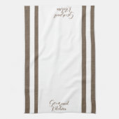 Bruin White Stripe Kitchen Hand Towel Gourmet Theedoek (Verticaal)