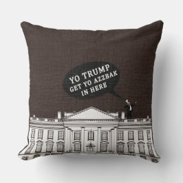 Bruin White Trump kom terug op het whitehouse Kussen
