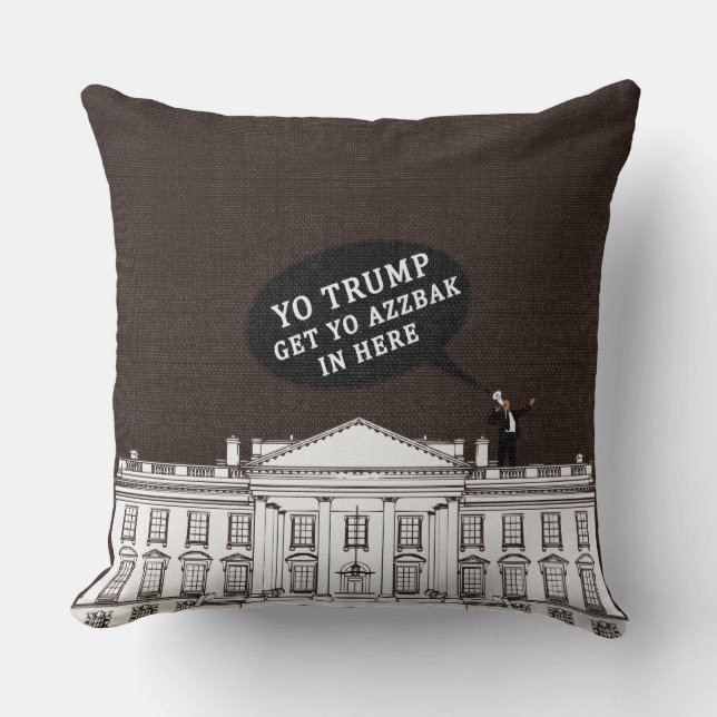 Bruin White Trump kom terug op het whitehouse Kussen (Voorkant)