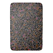 Bruin-wijnmozaïek onregelmatig over wit badmat (Voorkant Verticaal)