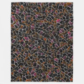 Bruin-wijnmozaïek onregelmatig over wit fleece deken (Voorkant)