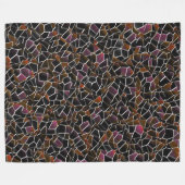 Bruin-wijnmozaïek onregelmatig over wit fleece deken (Voorkant (Horizontaal))