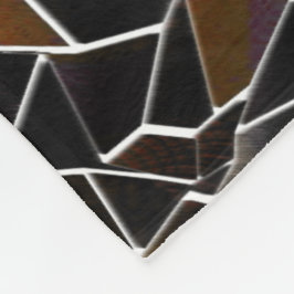 Bruin-wijnmozaïek onregelmatig over wit fleece deken