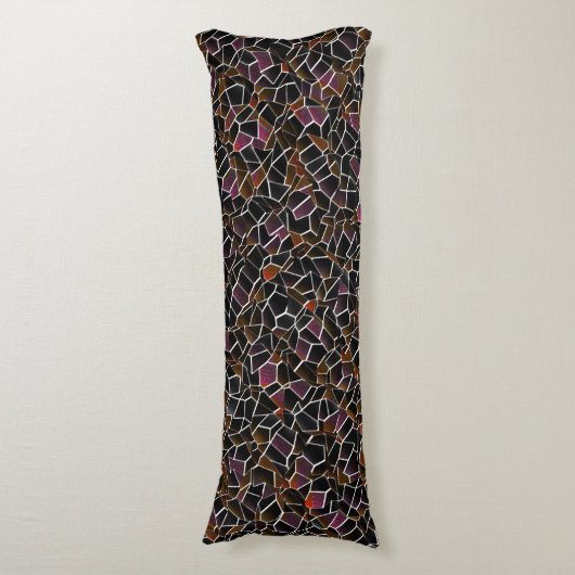 Bruin-wijnmozaïek onregelmatig over wit lichaamskussen (Voorkant Verticaal)