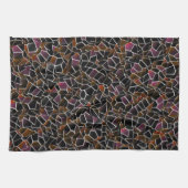 Bruin-wijnmozaïek onregelmatig over wit theedoek (Horizontaal)