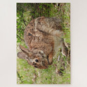 Bruin, wild Bunny Rabbit bidden Legpuzzel (Verticaal)