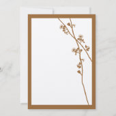 Bruin Wild Flower Branch Wedding Invitation Kaart (Achterkant)