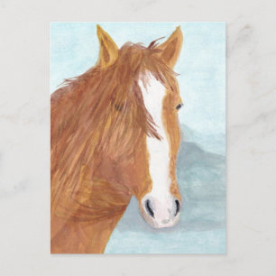 Bruin Wild Horse Blue Mountain Lake - acryl. Briefkaart