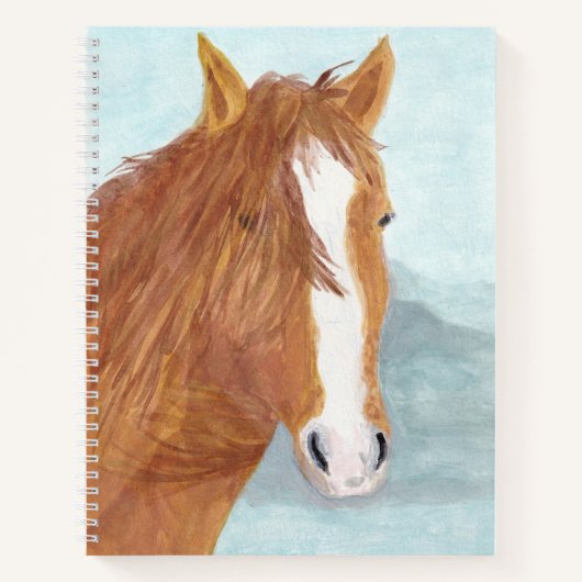 Bruin Wild Horse Blue Mountain Lake - acryl. Notitieboek (Voorkant)