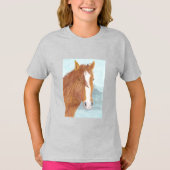 Bruin Wild Horse Blue Mountain Lake - acryl. T-shirt (Voorkant)