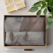 Bruin Wild Horse Closeup Decoupage Tissue Papier (Geschenk)