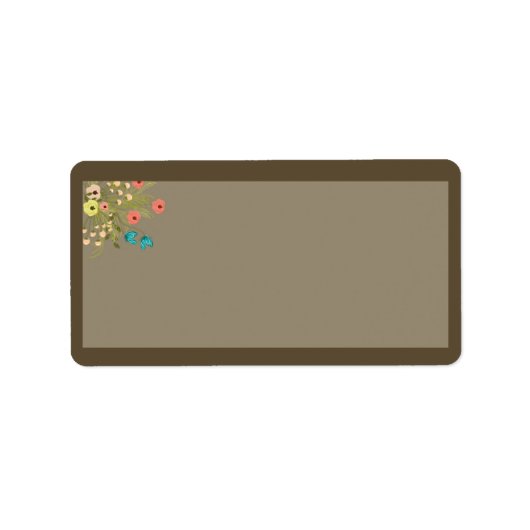 Bruin Wildbloemen Weduwlabel Etiket (Voorkant)