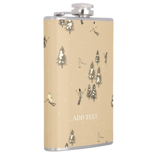 bruin winterskiërs Skipatroon Heupfles (Rechts)