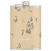 bruin winterskiërs Skipatroon Heupfles (Voorkant)