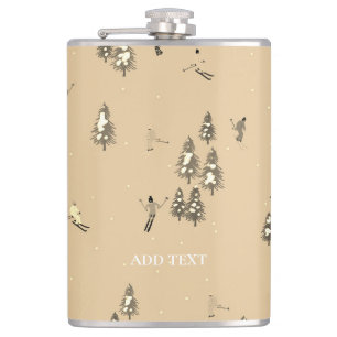 bruin winterskiërs Skipatroon Heupfles