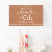 Bruin wit 40th Birthday Party Spandoek (Insitu)