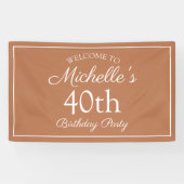 Bruin wit 40th Birthday Party Spandoek (Horizontaal)