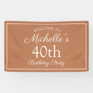 Bruin wit 40th Birthday Party Spandoek