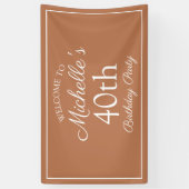 Bruin wit 40th Birthday Party Spandoek (Verticaal)