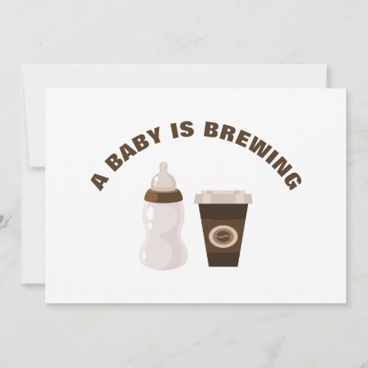 Bruin wit Baby shower koffie een Baby is brouwen Bedankkaart (Achterkant)