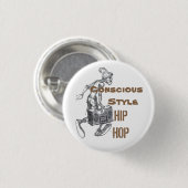 Bruin-wit, bewust stijlvolle hipknop ronde button 3,2 cm (Voorkant /achterkant)