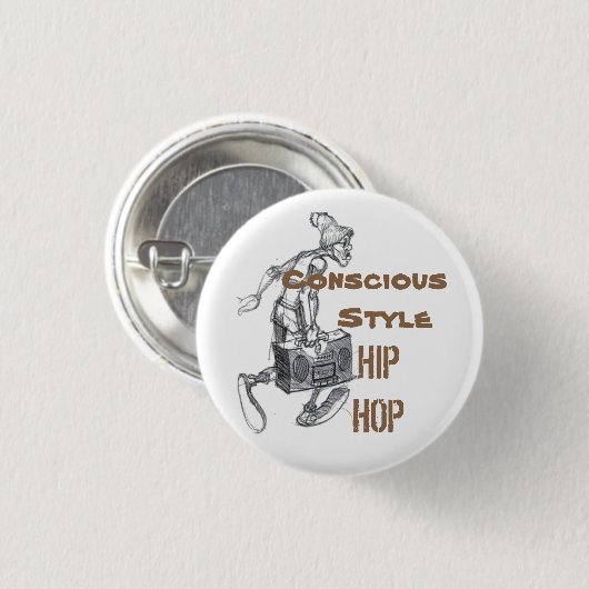 Bruin-wit, bewust stijlvolle hipknop ronde button 3,2 cm (Voorkant /achterkant)