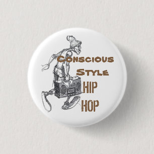 Bruin-wit, bewust stijlvolle hipknop ronde button 3,2 cm