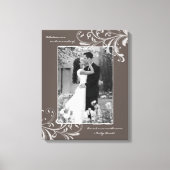 Bruin Wit Bloemenportret Fotosjabloon Afbeelding Canvas Afdruk (Voorkant)