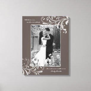 Bruin Wit Bloemenportret Fotosjabloon Afbeelding Canvas Afdruk