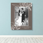 Bruin Wit Bloemenportret Fotosjabloon Afbeelding Canvas Afdruk (Insitu (Houten vloer))