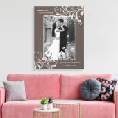 Bruin Wit Bloemenportret Fotosjabloon Afbeelding Canvas Afdruk (Insitu (Woonkamer))